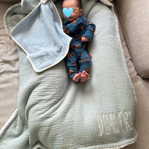 Personalized Crochet Animal Lovey Blankie: Organic Cotton Rattle Toy and Washcloth image 5