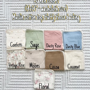 Personalized Crochet Animal Lovey Blankie: Organic Cotton Rattle Toy and Washcloth image 4