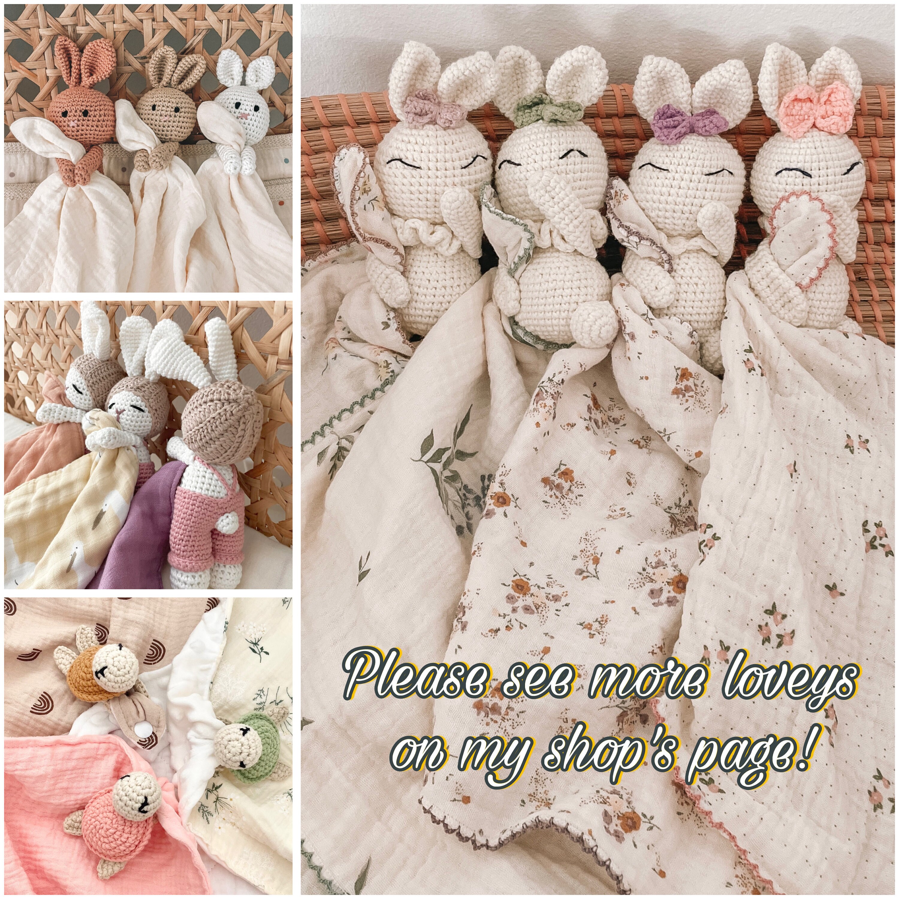 Personalized Baby Lovey and Rattle Set