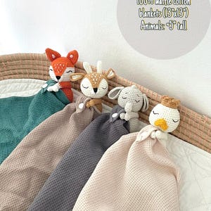 Animal Head Baby Security Blankets Etsy Canada