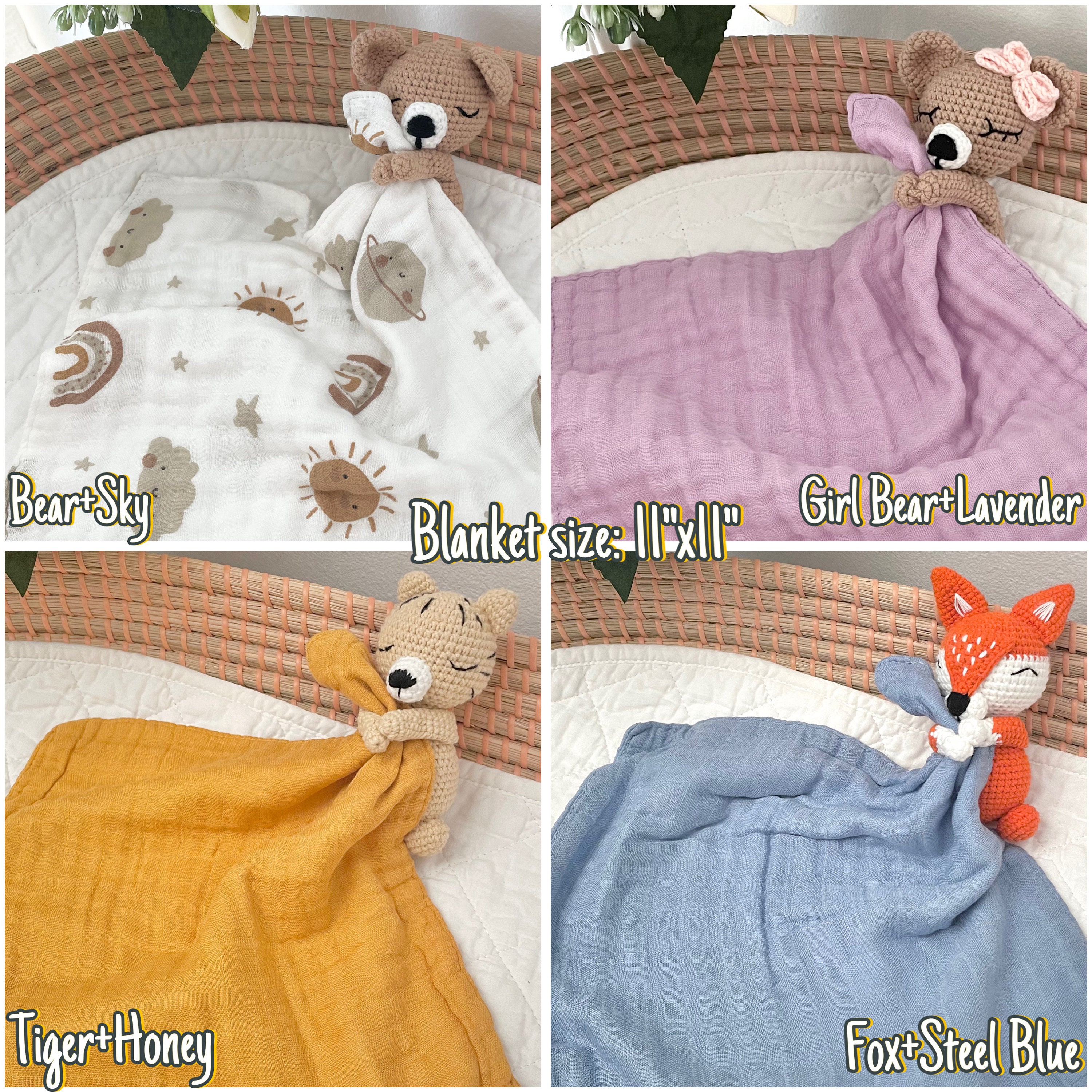 Personalized Baby Lovey and Rattle Set