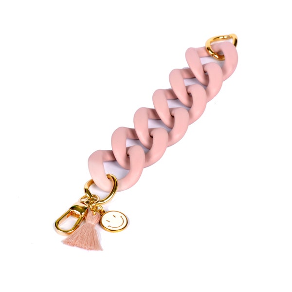 Bracelet mariage mailles XL rose clair, Bracelet opaque acrylique avec fermoir en acier inoxydable, un petit cadeau pour elle