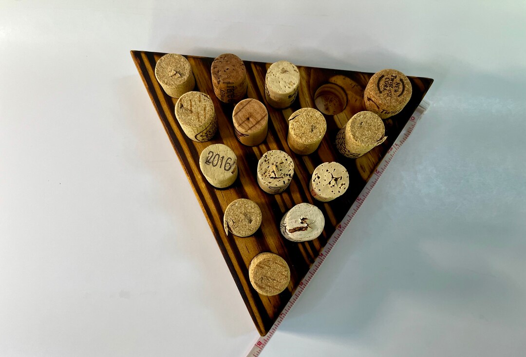 Triangle Game Wine Peg Solitaire Tricky Triangle Gift for Wine Lovers