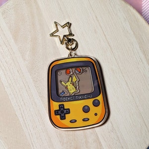 Shaker Charm - Pocket Pikachu - Double-sided Acrylic Shaker Charm - Keychain - Anime - Gaming - Accessory - Kawaii