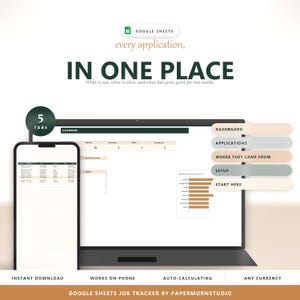 Bewerbungsmanager Excel Vorlage, Google Sheets Bewerbungsübersicht, Jobsuche Tracker Vorlage, Sofort Download