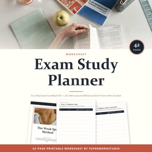 21-Day Exam Study Planner for ADHD Students, Retrieval Practice Worksheets (PDF Download)