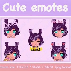 Riv FF14 Viera süße chibi style Emotes + animiertes Emote im Bundle auf Twitch und Discord