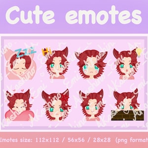 Red Hair cat girl emotes