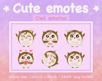 Niedliche Eulen Emotes für Twitch und Discord