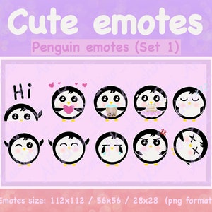 Cute Penguin Emotes for twitch and discord