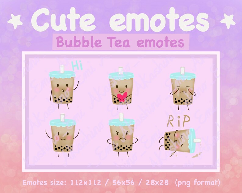 Bubble Tea Emotes for Twitch Discord Etsy Canada