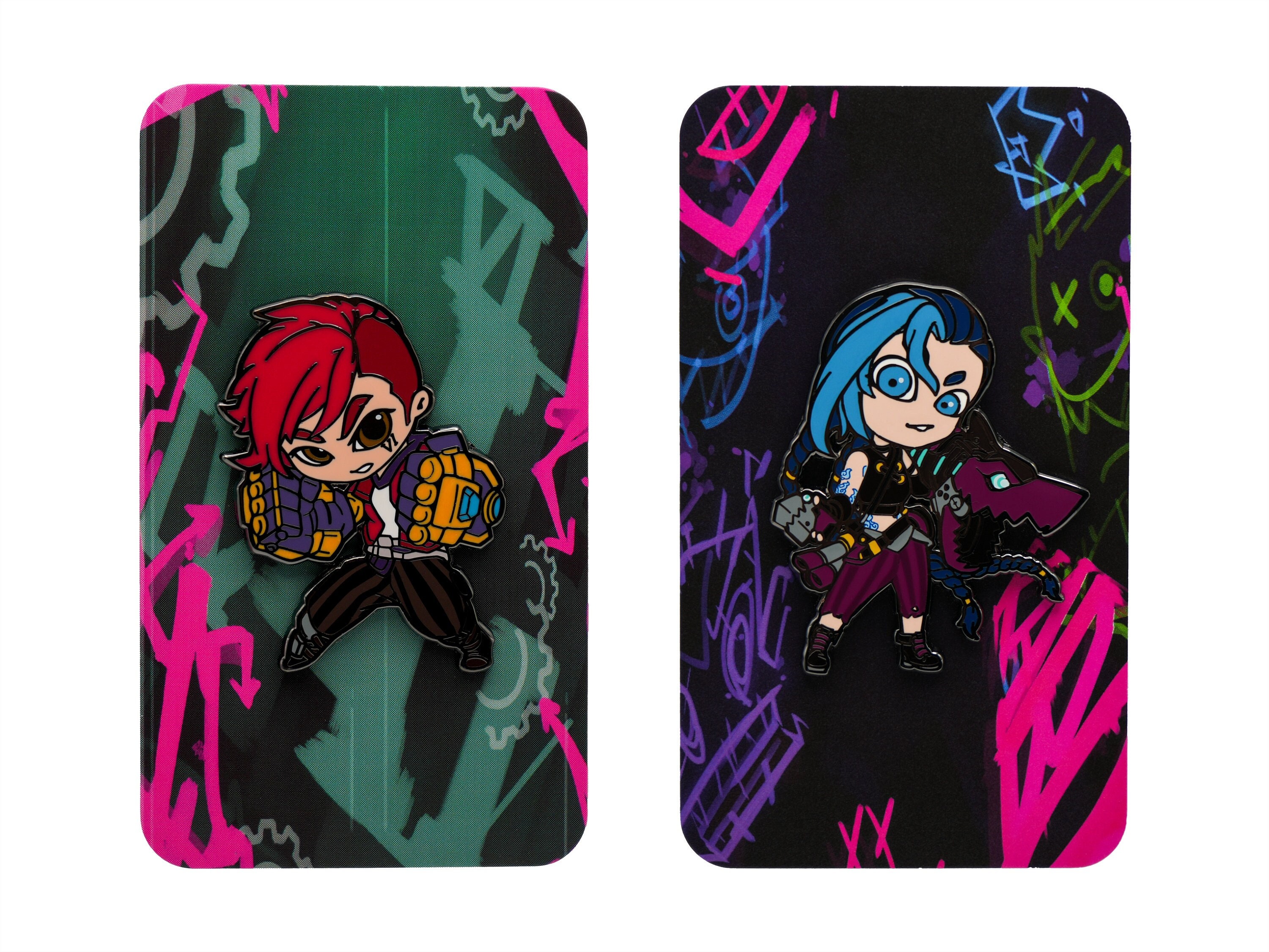 Ultimate Chibi Hard Enamel Pin Set Jinx & Vi Cute Pin Badges for