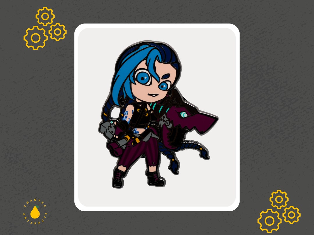 Chibi Jinx Hard Enamel Pin Cute Pin Badge for Backpacks, Jackets, Etc