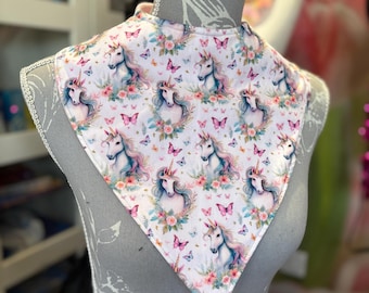 Różowe bawełniane śliniaki z jednorożcem