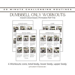 Dumbbell Only Workout - Home Workout Plan - Fitness Program - Strength Training - Digital Download - Workout for Women - Workout Plan