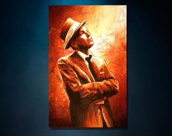 Frank Sinatra Print, Frank Sinatra Poster,Frank Sinatra Canvas Wall Art, Old Hollywood, Home Decor,Music Posters,Gift for Her,Ready To Hang