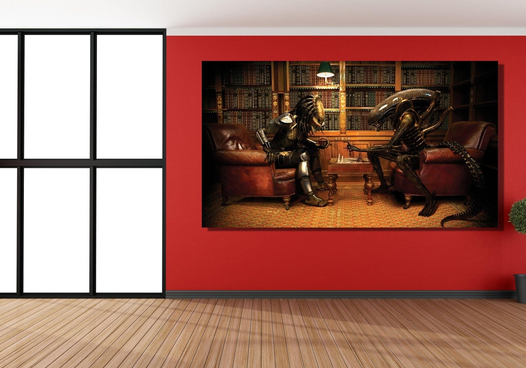Alien Vs Predator Playing Chess Poster Canvas Wall Artalien - Etsy New ...