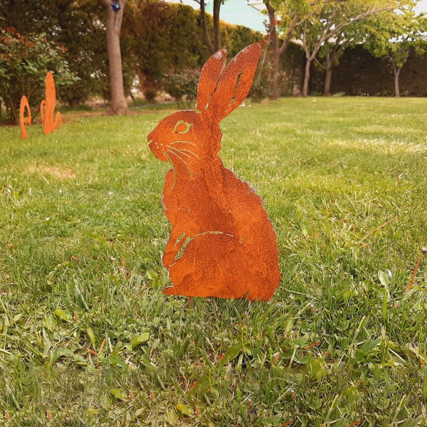 Rabbit Garden Statue - Etsy