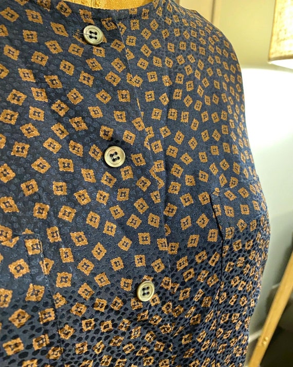 90s Diamond Pattern Silk Blouse - image 2