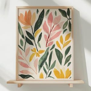 Bunte abstrakte Blume, abstrakte botanische Blumen Poster, digitaler Download Wanddruck, große druckbare Kunst, druckbare Kunst, Blumen Poster
