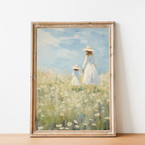 Impression d'art mère fille Daisy Meadow : décoration de chambre de fille (téléchargement numérique) image 10
