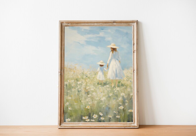 Impression d'art mère fille Daisy Meadow : décoration de chambre de fille (téléchargement numérique) image 10