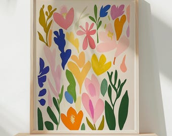 Matisse Inspired Flower Market Print: Wildflower Wall Art (Digital Download)