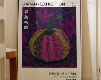 Pumpkin Exhibition Poster: Japanese Pop Art Wall Decor (Digital Download)