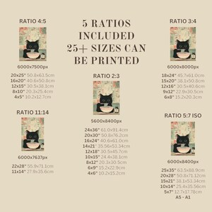 Black cat wall decor for cozy nook — slurping ramen in a patterned bowl, this artwork radiates warmth and charm.