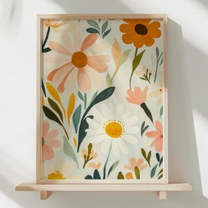 Daisy Print, Daisy Printable Wall Art, Daisy Wall Art, Daisy Printable Poster, Cute Floral Illustration, Botanical Poster, Flower Boho Art