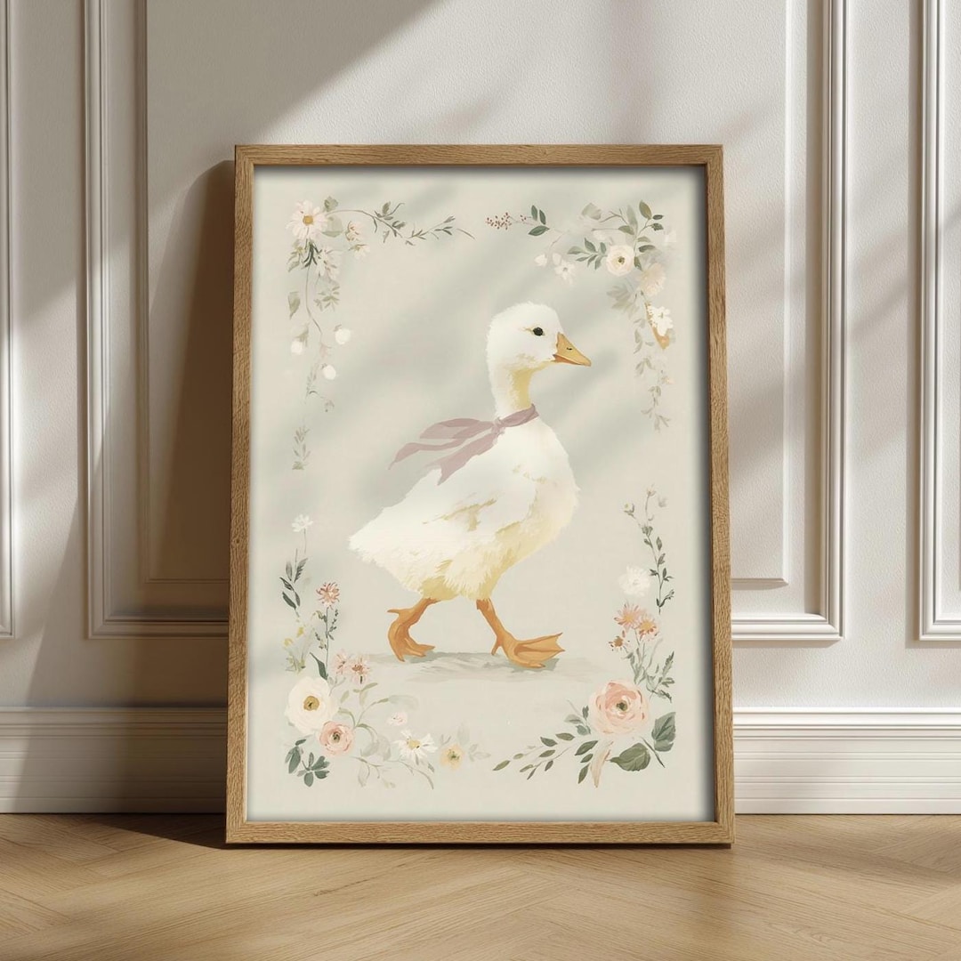 Goose Nursery Wall Art, Mother Goose and Baby Print, Neutral Farm ...