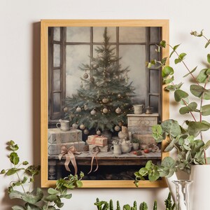 Vintage árbol de Navidad impresión vintage arte de Navidad arte de la pared de invierno pintura de Navidad vintage IMPRIMIBLE Arte de la pared de Navidad Galería de Navidad