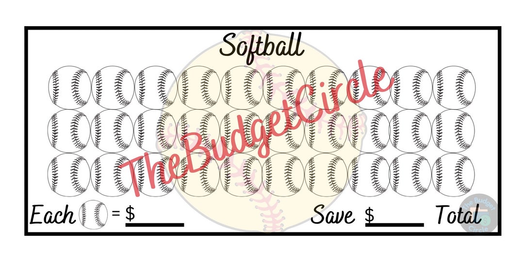Softball Savings Challenge Etsy