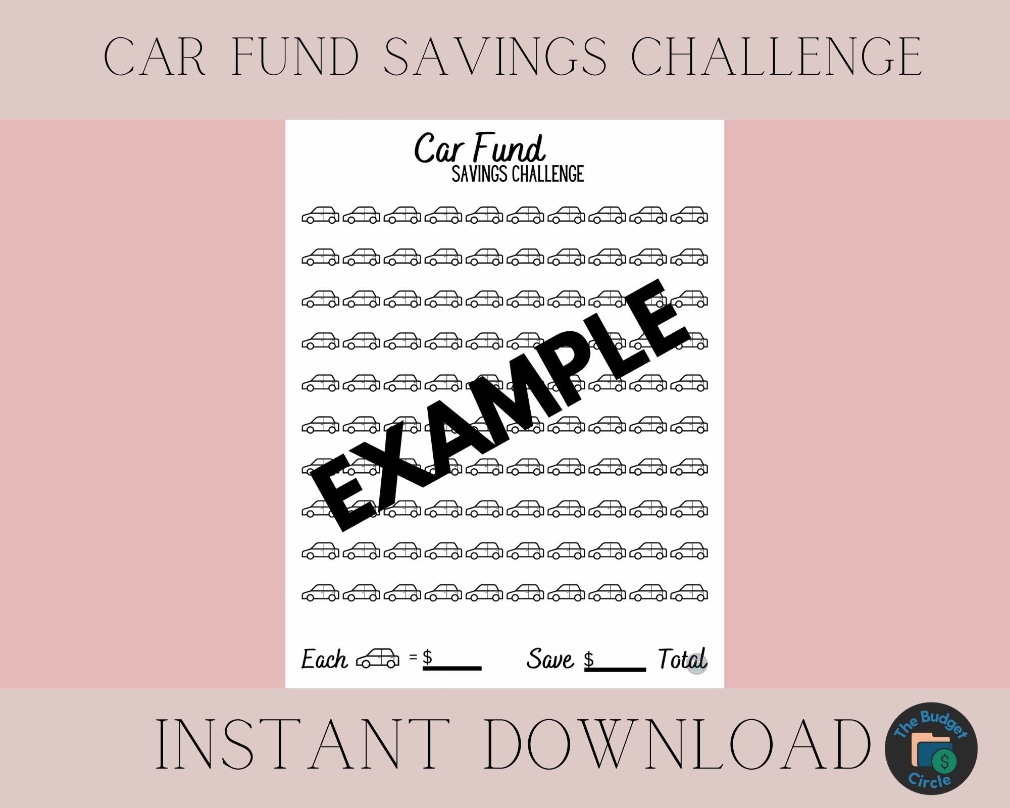 Car Fund Savings Challenge-us Letter - Etsy