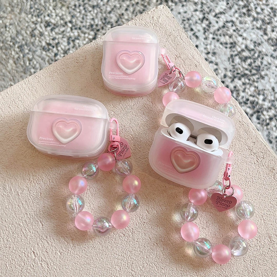 Girly Airpod Case Pink Airpod Case Pink Heart Airpod Case Etsy