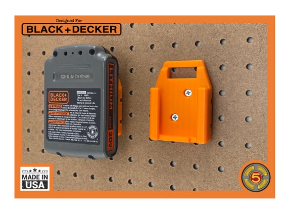 Blackdecker Battery Holder Pegboard Mount battery Mount Black&decker 20V  Battery Holder Wall Control Battery Mount Omniwall Battery Holder 