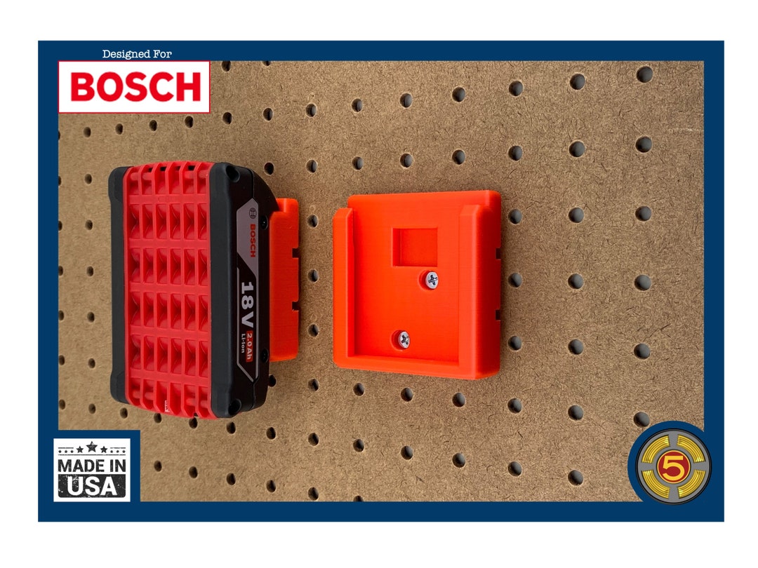 Bosch Battery Holder Pegboard Mount Battery Mount Bosch 18V Battery