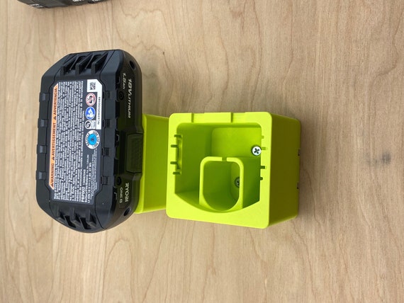 Heavy Duty Modular Battery Holder for Ryobi 18V – Wall/Shelf/Cabinet Mount Organizer