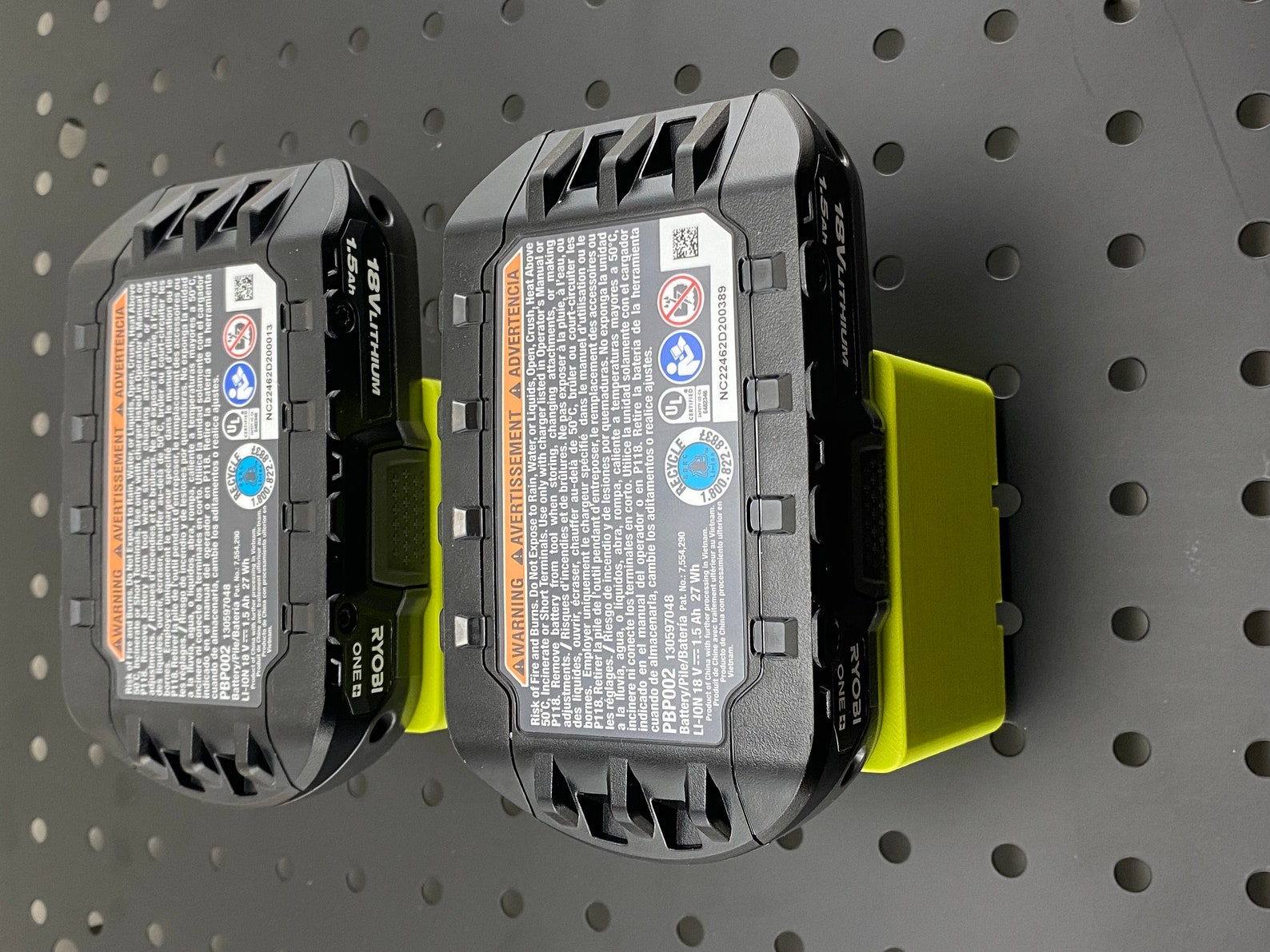 Ryobi Battery Holder Pegboard Mount Battery Mount Ryobi 18V Etsy