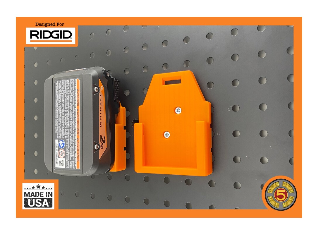 RIDGID Battery Holder Pegboard Mount Battery Mount RIDGID 18V Battery