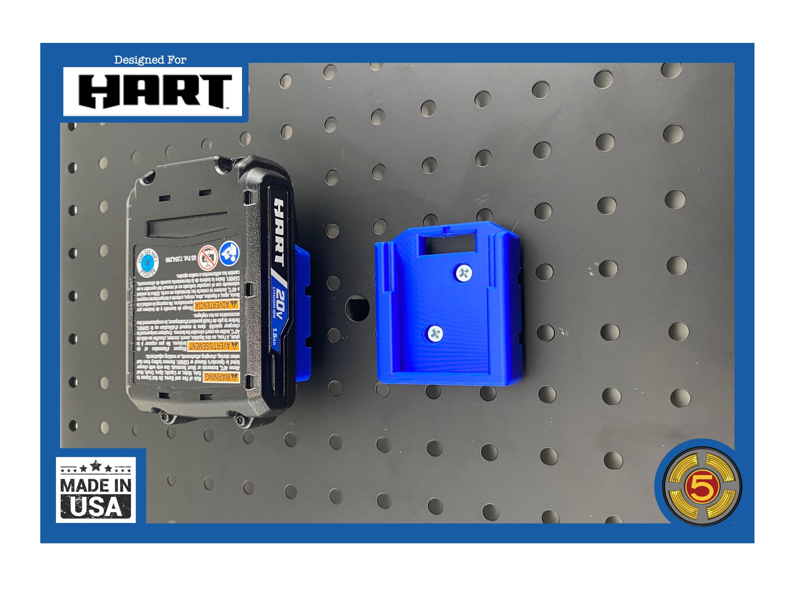 Hart Battery Holder Pegboard Mount Battery Holder for Hart 20V Battery Etsy