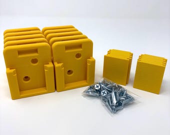 10 Pack Heavy Duty Modular Battery Holder for DeWalt 20V - Wall/Shelf/Cabinet Mount