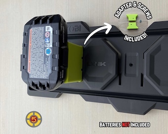 Heavy Duty Battery Holder for Ryobi 18V with Adapter for LINK Organizer