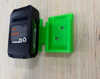 Heavy Duty Modular Battery Holder for Greenworks 24V - Wall/Shelf/Cabinet Mount Organizer
