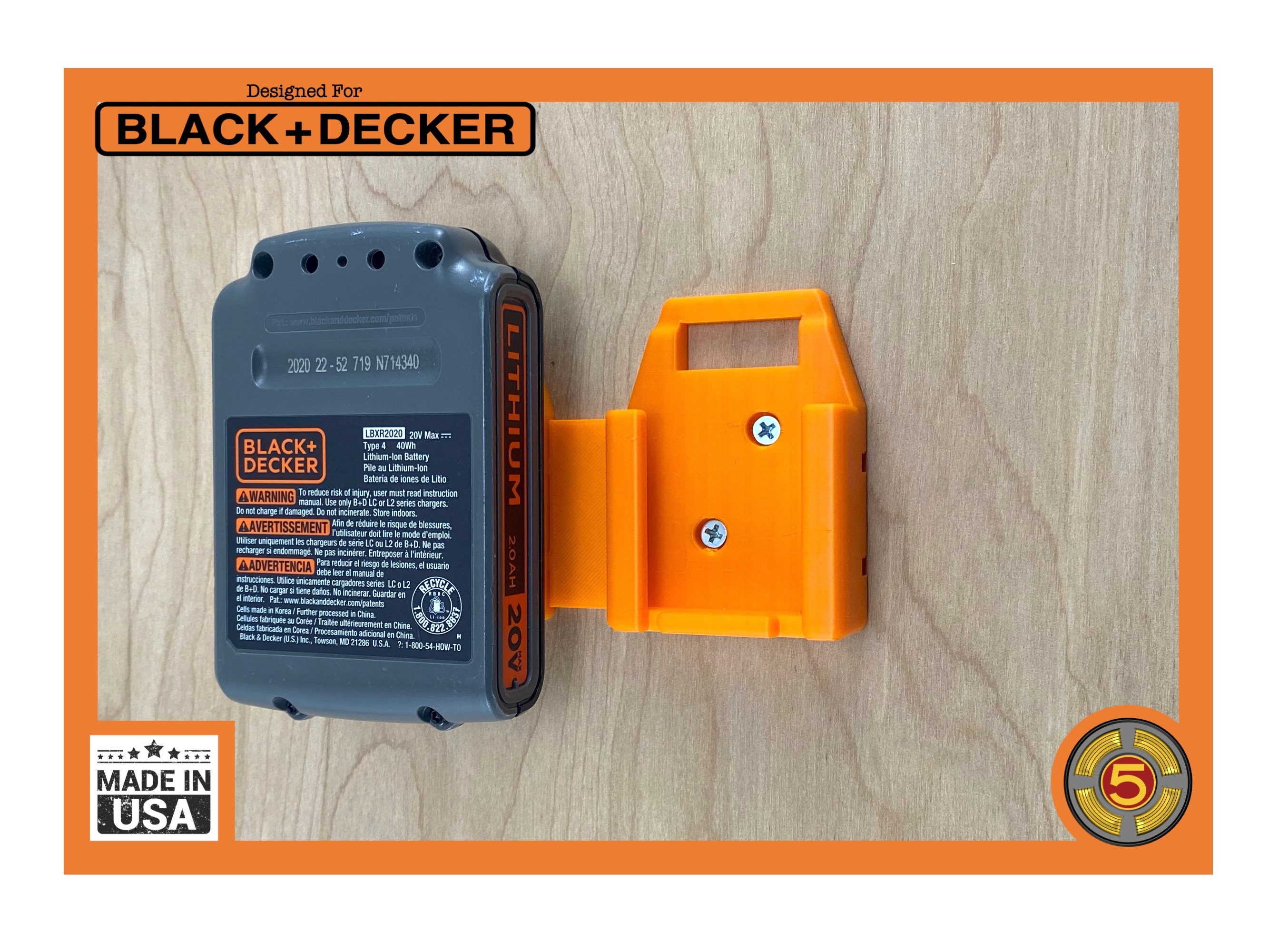 Blackdecker Battery Holder Wall Mount Battery Mount Black decker 20V Battery Holder Shelf Mount Blackdecker Battery Holder Cabinet Mount Etsy