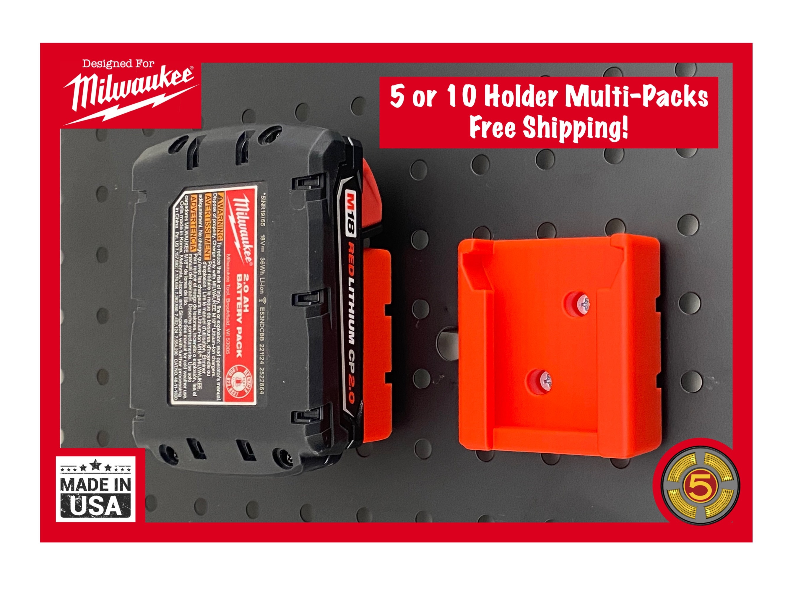 2 Pack** Worx 20V 40V Wall/Under Shelf Locking Battery Holder Mount