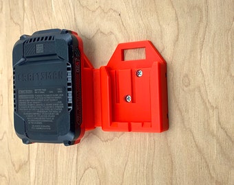 Heavy Duty Modular Battery Holder for Craftsman V20 – Wall/Shelf/Cabinet Mount Organizer
