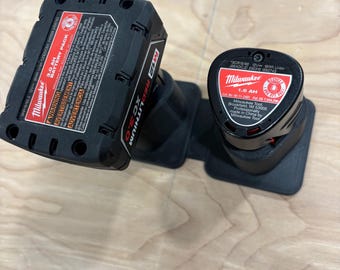Heavy Duty Modular Battery Holder for Milwaukee M12 – Wall/Shelf/Cabinet Mount Organizer