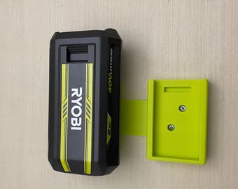 Soporte modular de batería resistente para Ryobi de 40 V: organizador para pared, estante o armario.