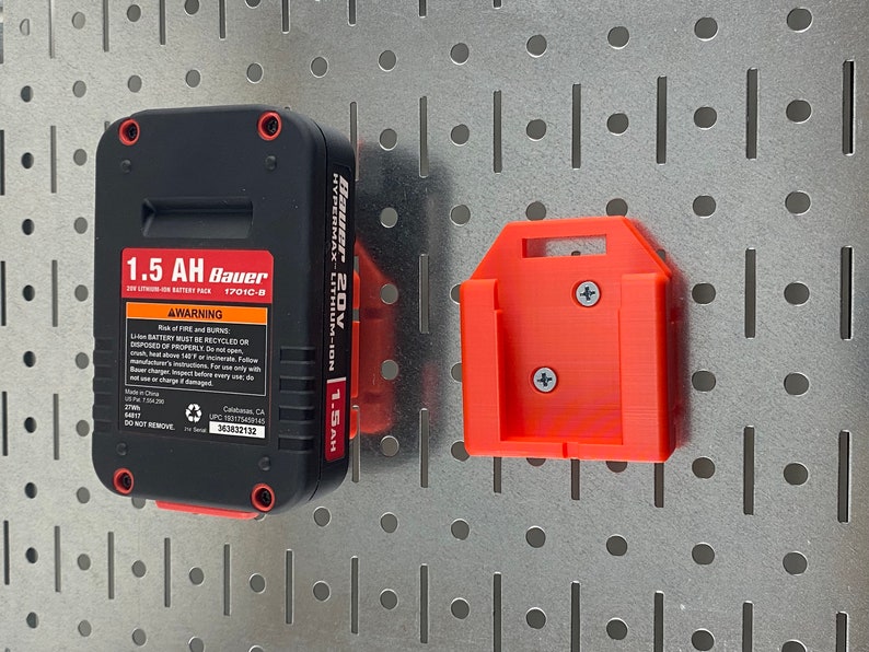 Bauer Battery Holder Pegboard Mount Battery Holder for Bauer Etsy